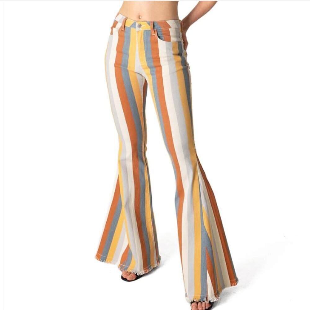 Saints & Hearts Women's Retro Amplified Stripe Flare Jeans - 2XL